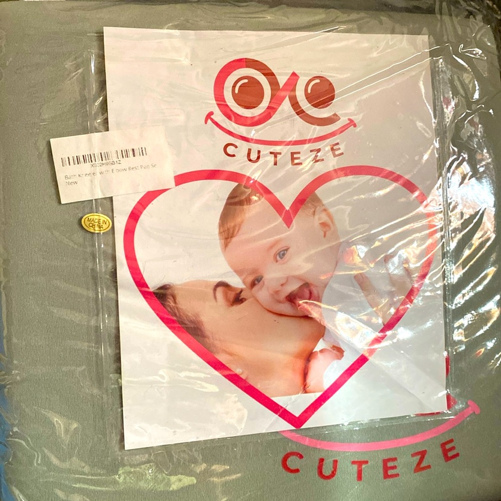 CUTEZE Baby Bath Kneeler and Elbow Rest Pad Set, 1.5 Inch Thick Non-Slip